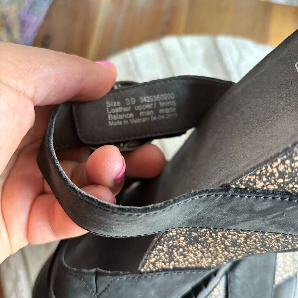 Dansko Leather Criss Cross Straps Wadge‎ Sandals Black 39 Adjustable Straps - Picture 9 of 11